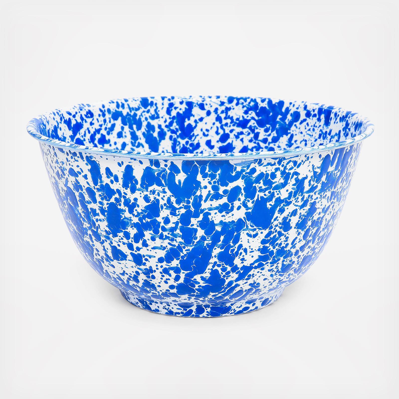 große Salatschüssel Emaille Splash Blue