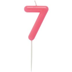 Zahlenkerze Neonpink 0-9