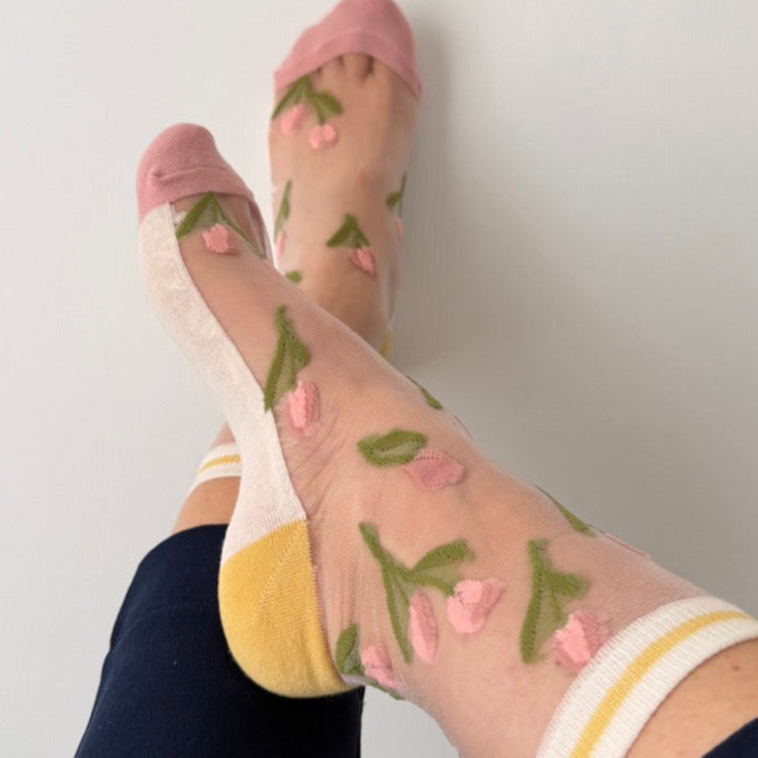 Camélia – kleine, verspielte Tulpensocken - Frau Gold