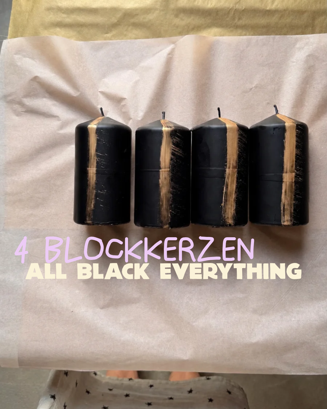 4 Blockkerzen all black everything