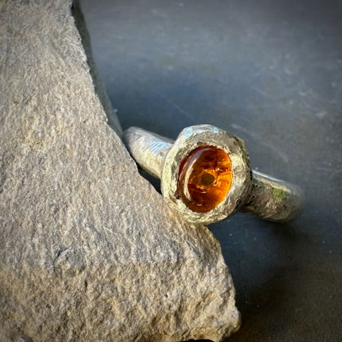 Silberring Amber - Frau Gold