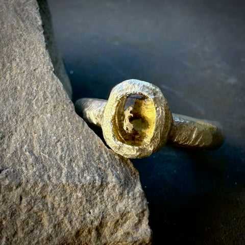 Silberring Citrin - Frau Gold