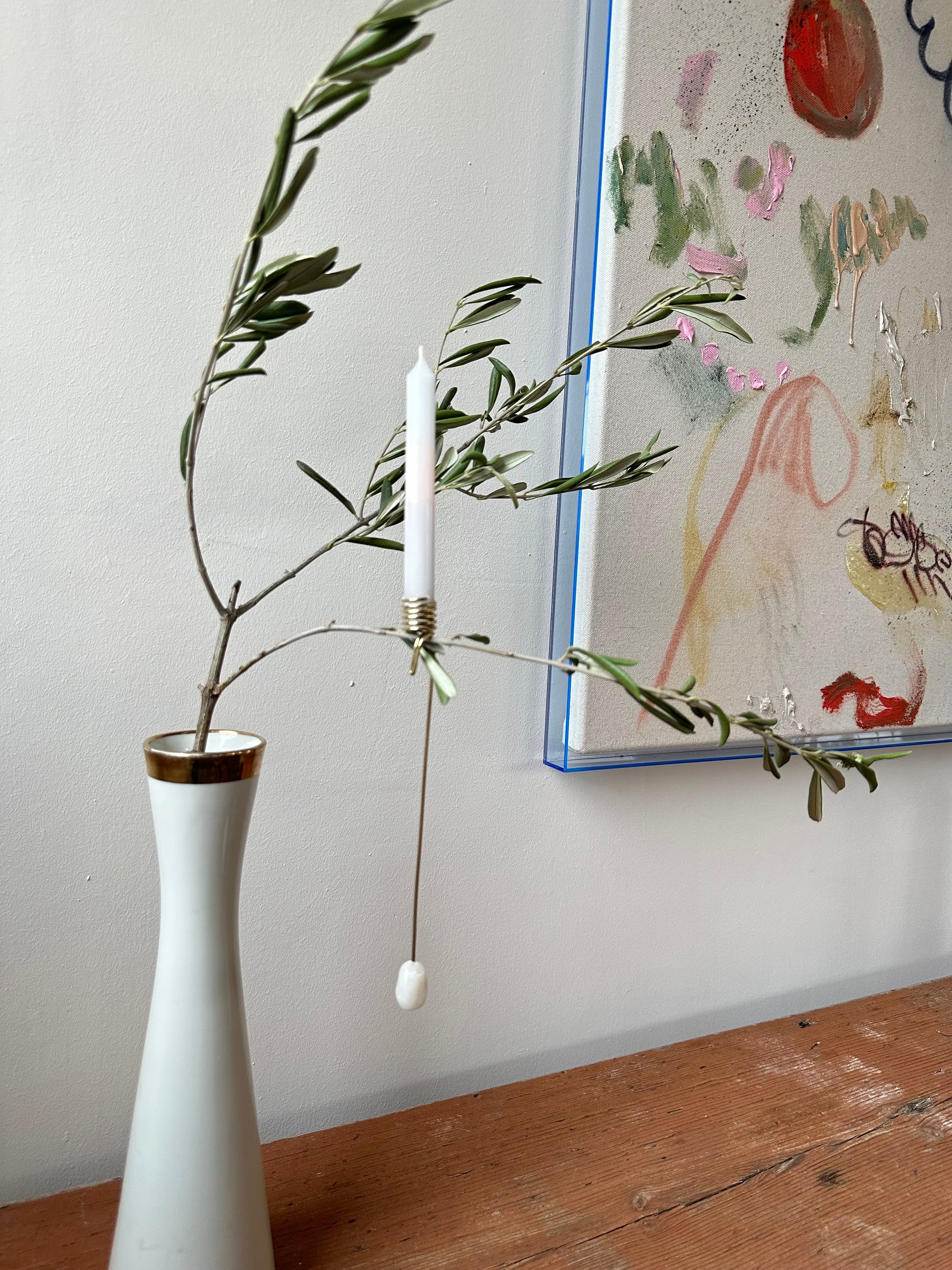 Licht, stoned - weisser Kiesel - Frau Gold