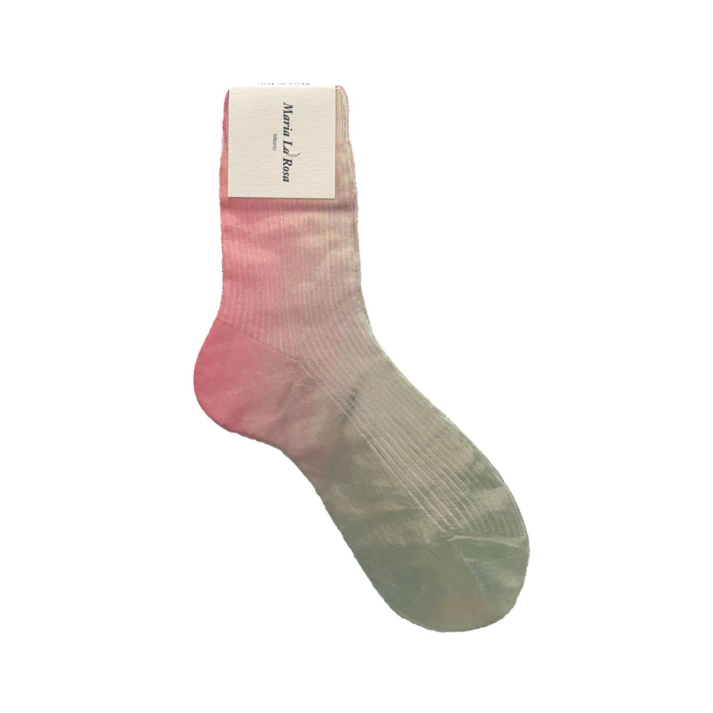 One ribbed laminated- silk socks - Frau Gold