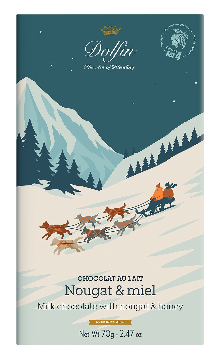 Dolfin Vollmilchschokolade Nougat & Honig – Winter