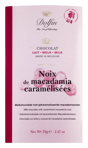 Vollmilchschokolade mit karamellisierter Macadamia