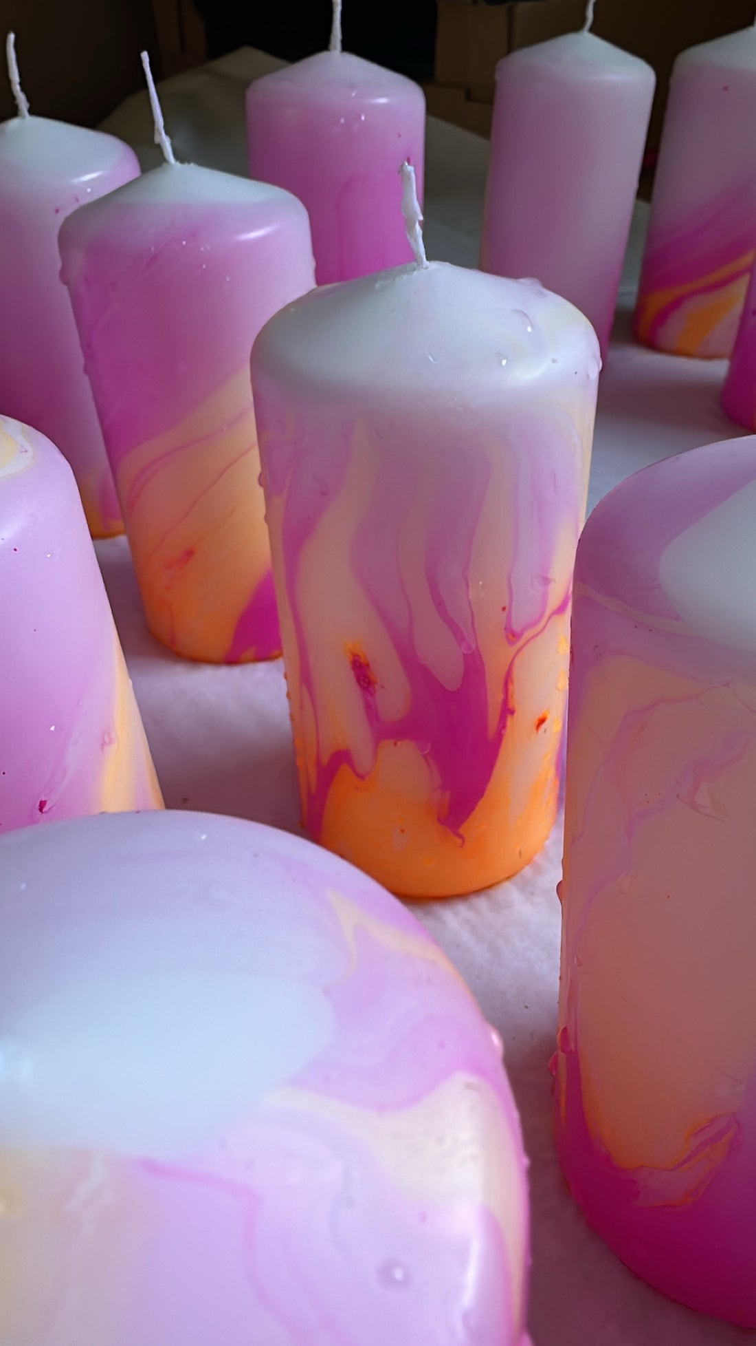 Colourcrush Marble Blockkerze Fire
