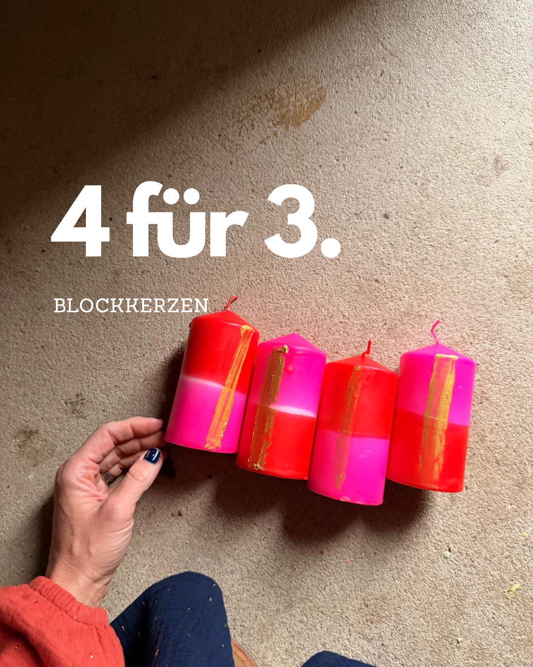4 Blockkerzen zum Preis von 3 -aurora