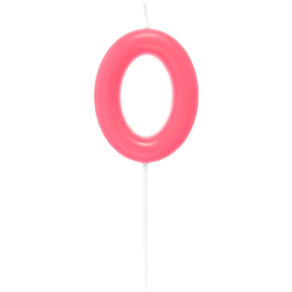 Zahlenkerze Neonpink 0-9