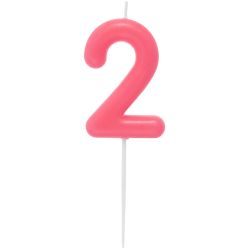 Zahlenkerze Neonpink 0-9