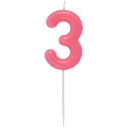 Zahlenkerze Neonpink 0-9