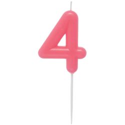 Zahlenkerze Neonpink 0-9