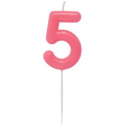 Zahlenkerze Neonpink 0-9