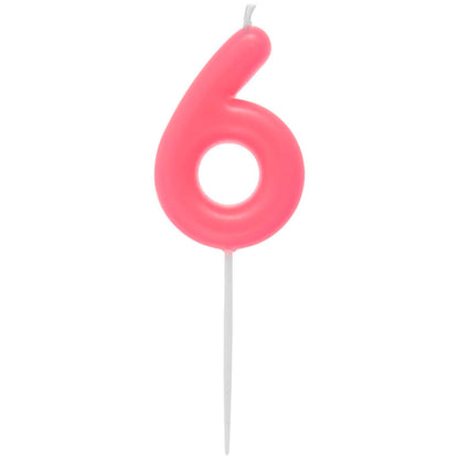 Zahlenkerze Neonpink 0-9