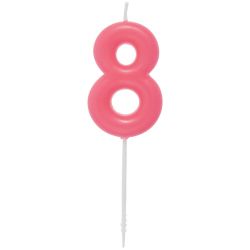 Zahlenkerze Neonpink 0-9