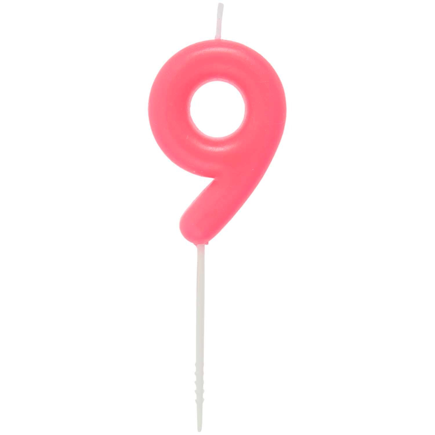 Zahlenkerze Neonpink 0-9