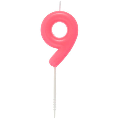 Zahlenkerze Neonpink 0-9