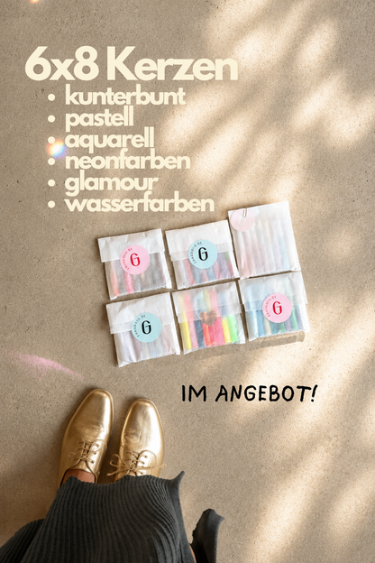 Geburtstagskerzen kunterbunt – 6er-Bundle