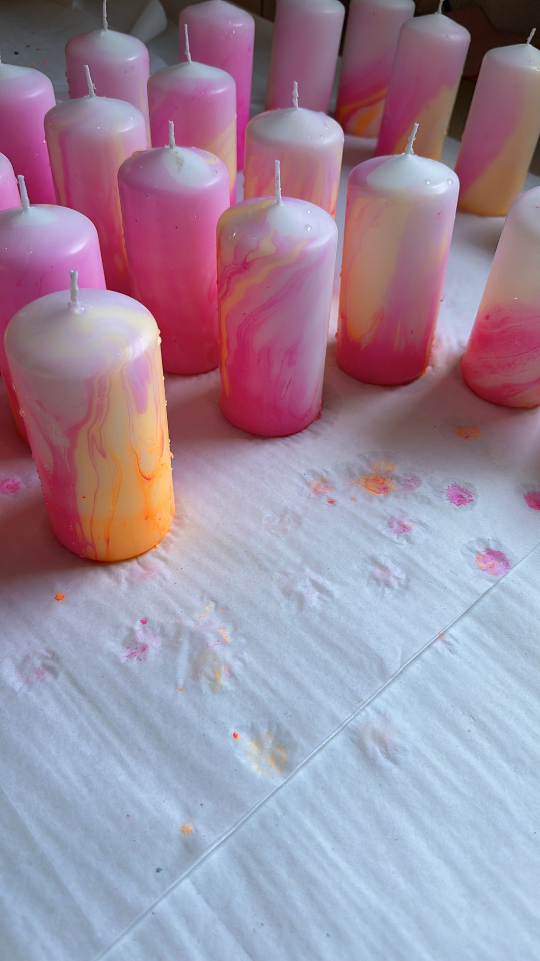 Colourcrush Marble Blockkerze Fire
