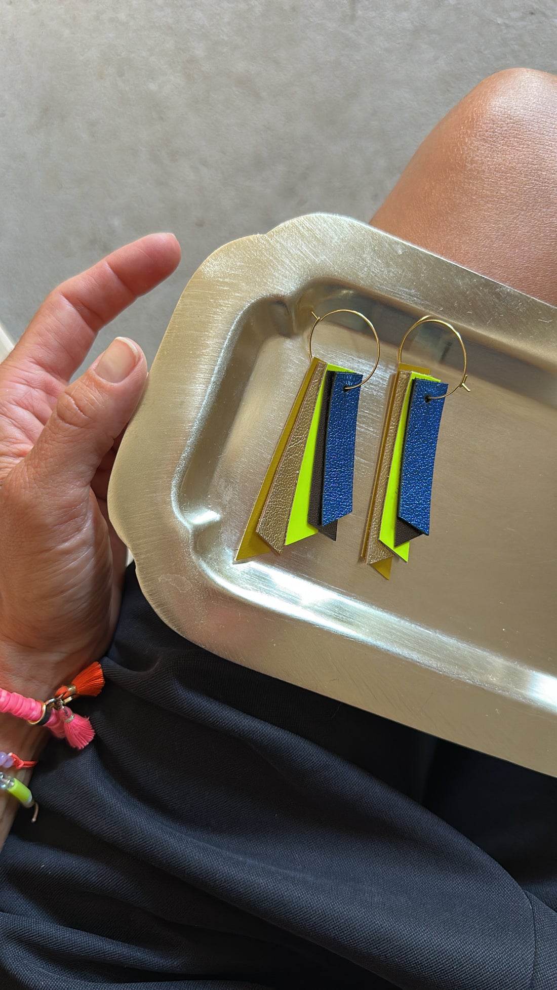 Bauhaus Ohrring Disco - blue - Frau Gold