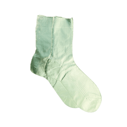 One ribbed laminated- silk socks