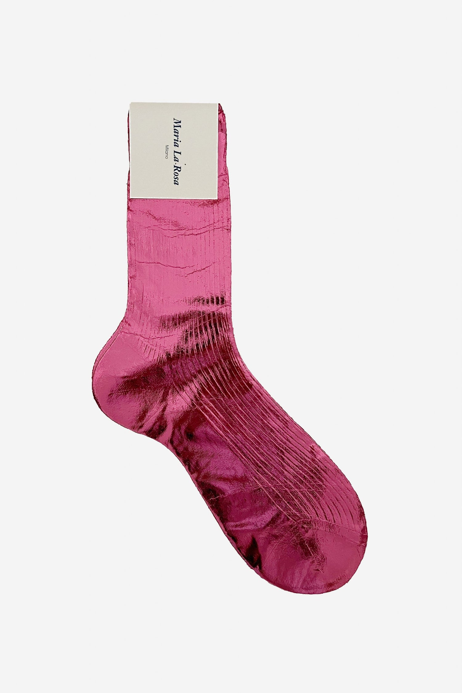 One ribbed laminated- silk socks