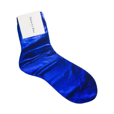 One ribbed laminated- silk socks