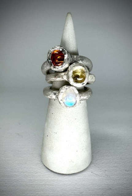 Silberring Amber - Frau Gold