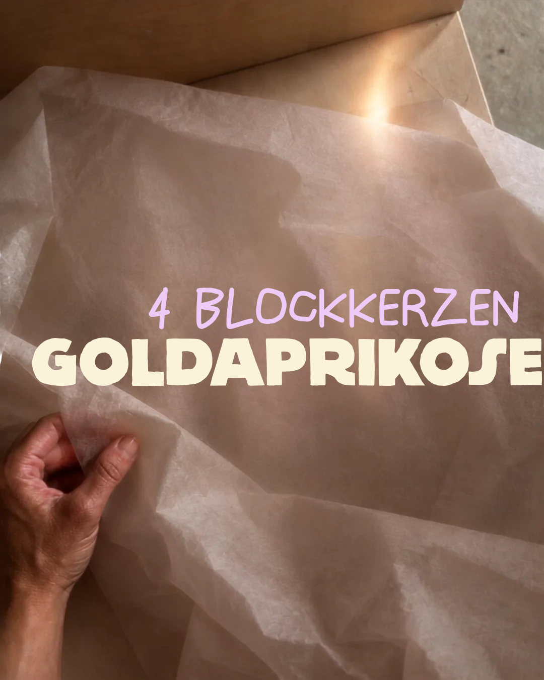 4 Blockkerzen Goldaprikose, Adventskranz-Set
