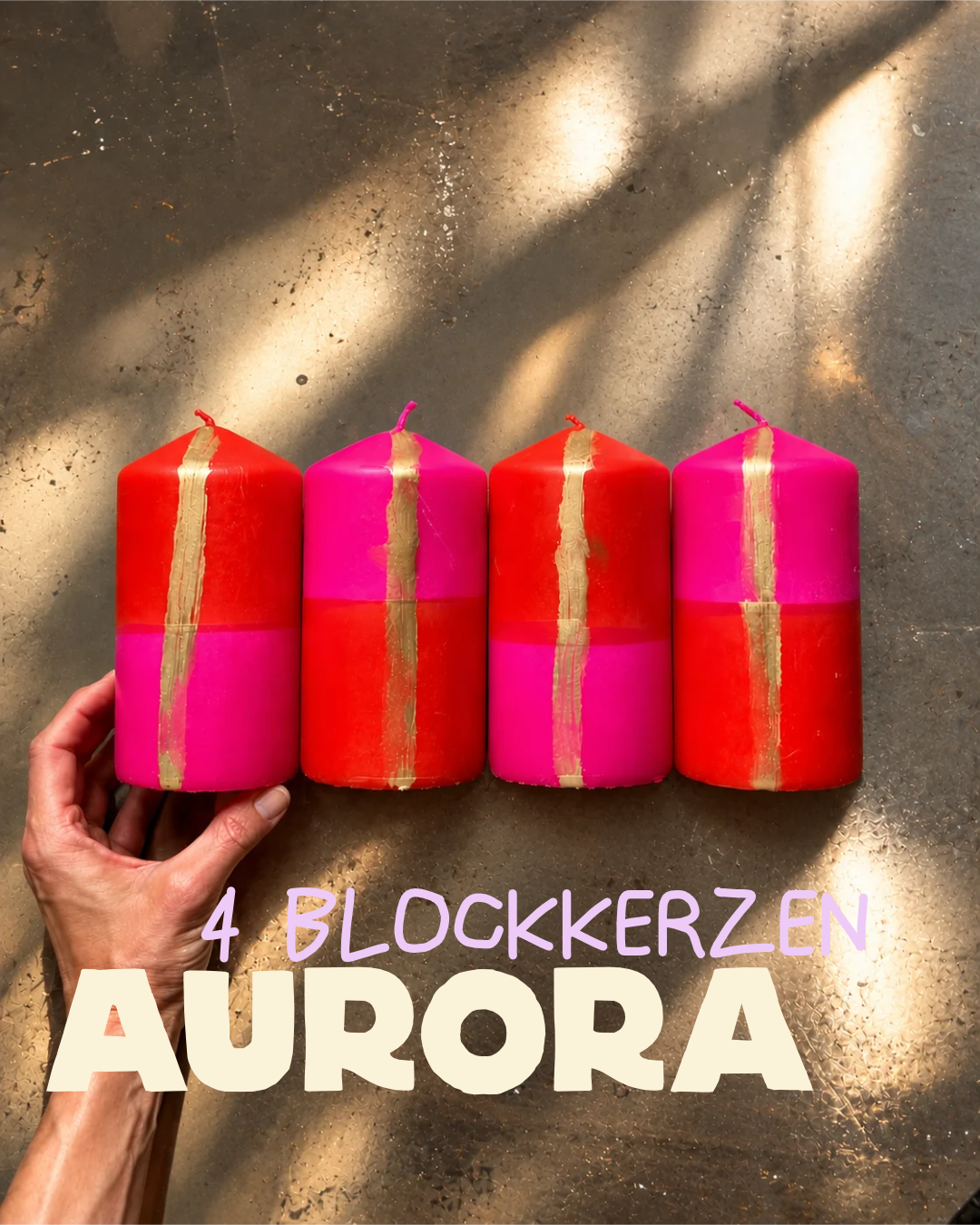 4 Blockkerzen Aurora