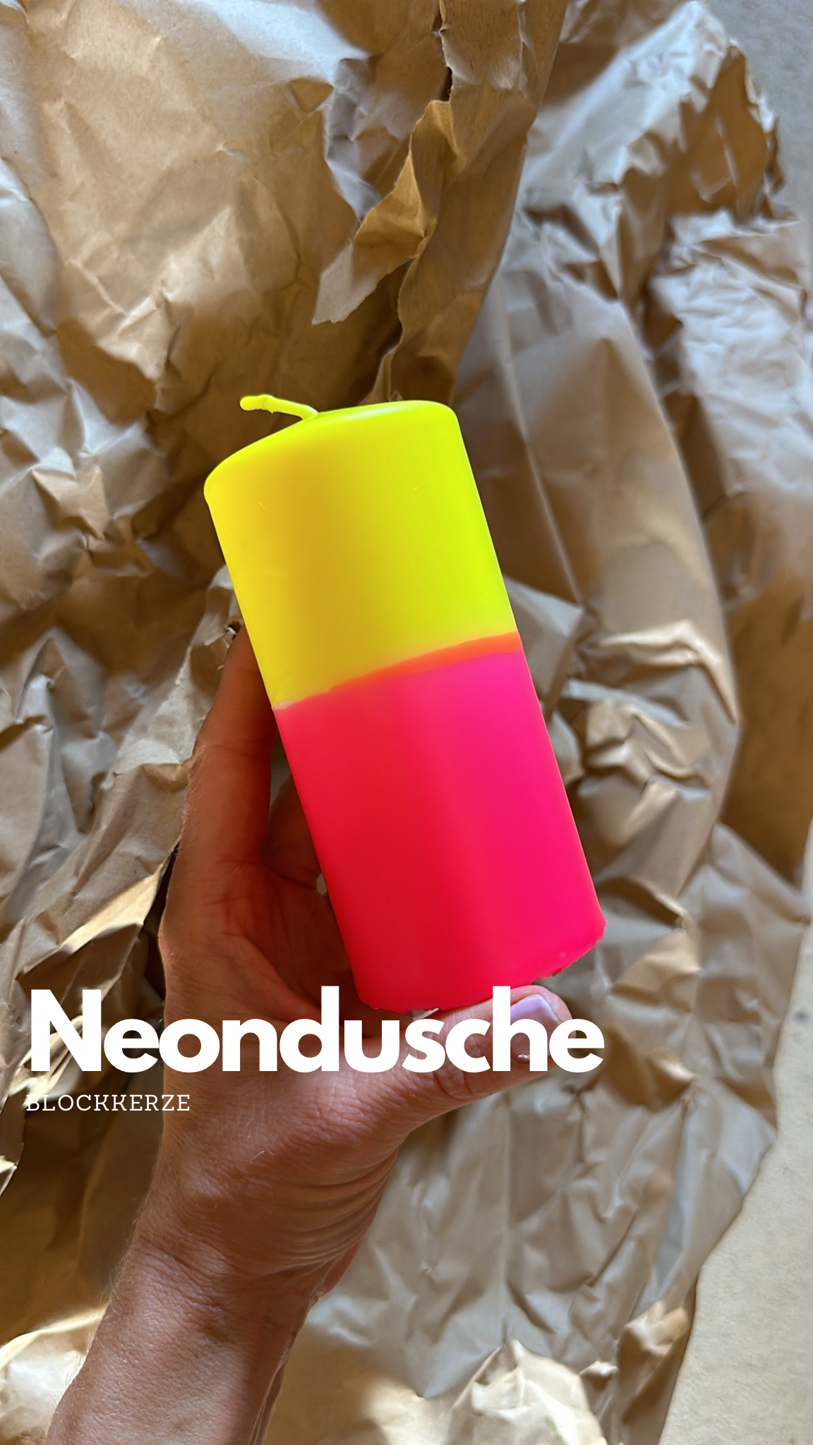 Blockkerze Neondusche