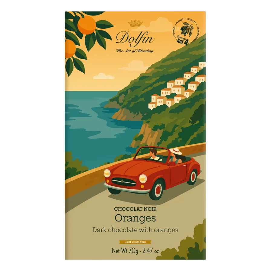 Dunkle Schokolade mit Orangen- Sommeredition - Frau Gold