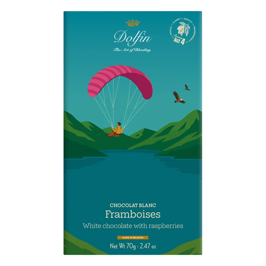 Belgische weiße Schokolade mit Himbeeren- Sommeredition - Frau Gold