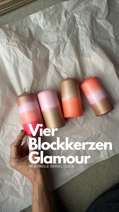 4 Blockkerzen Glamour