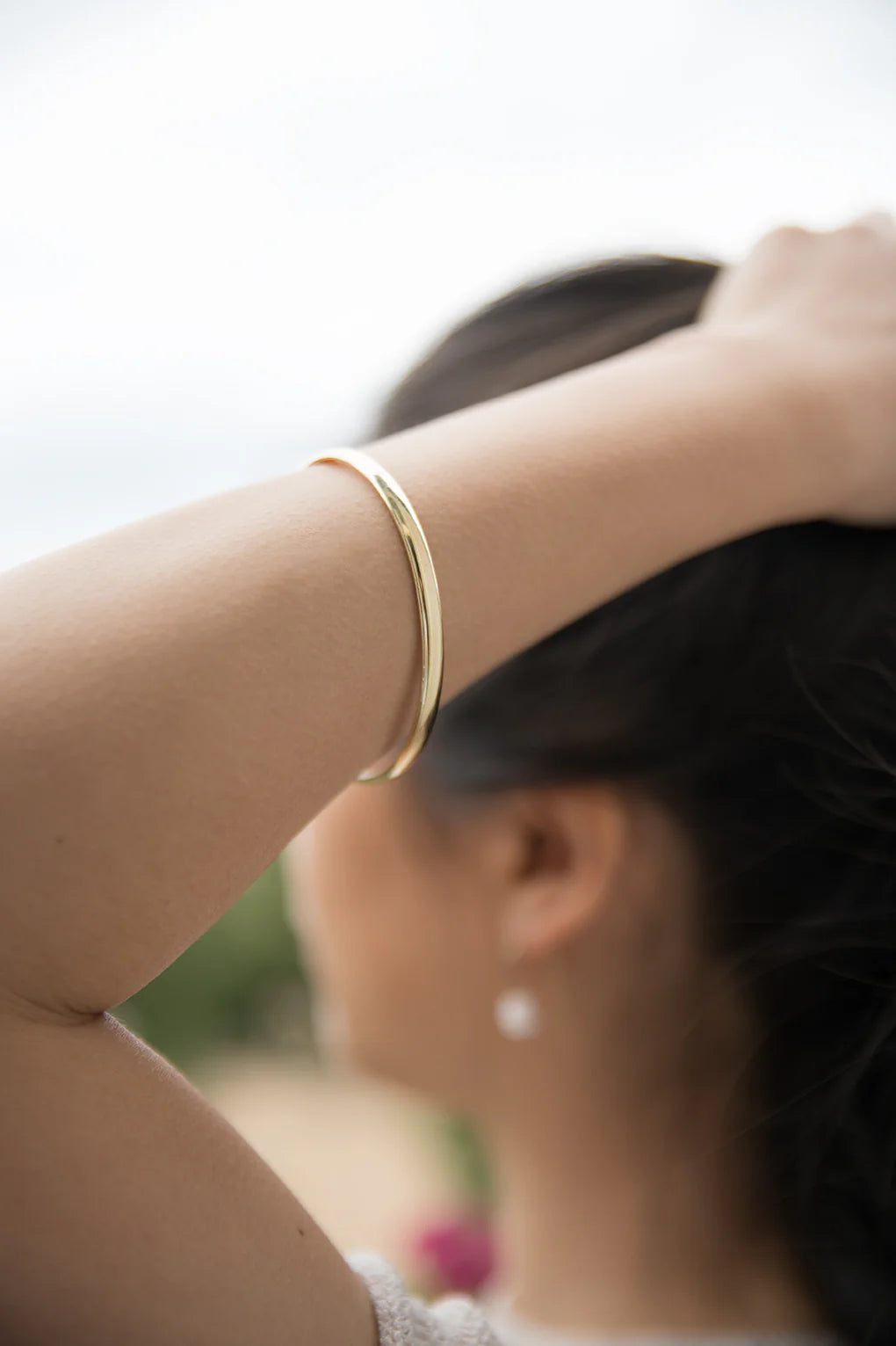 Armreif Half Round, Messing - Frau Gold