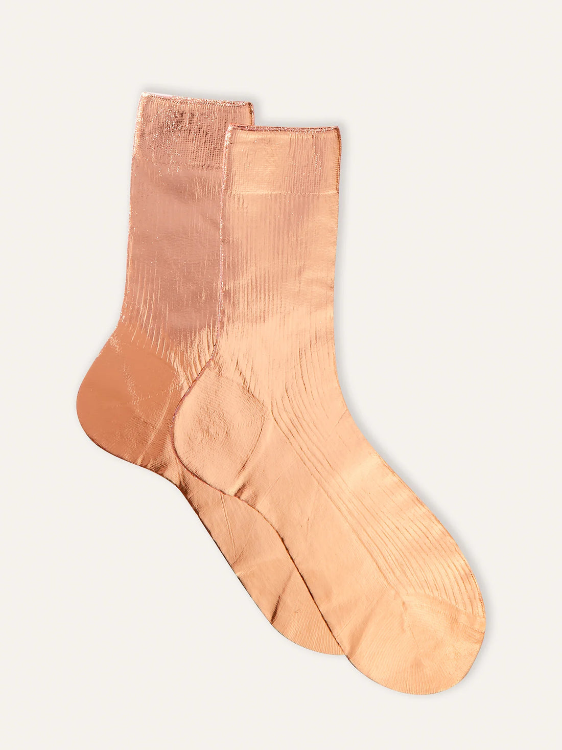 One ribbed laminated- silk socks - Frau Gold