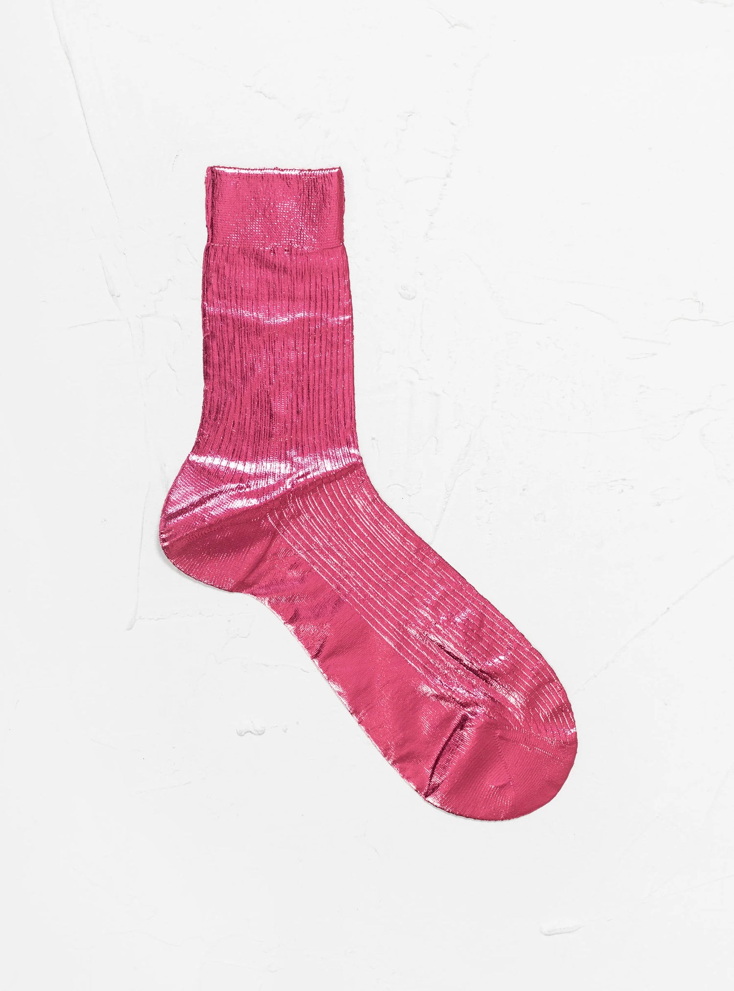 One ribbed laminated- silk socks