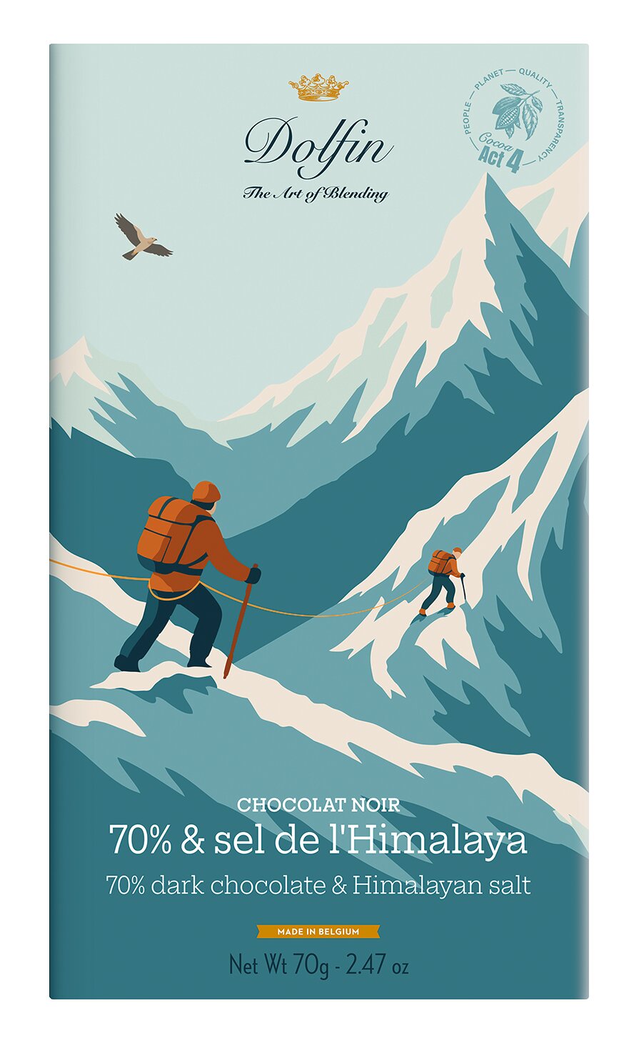 Dolfin Zartbitterschokolade Himalayasalz – Winter