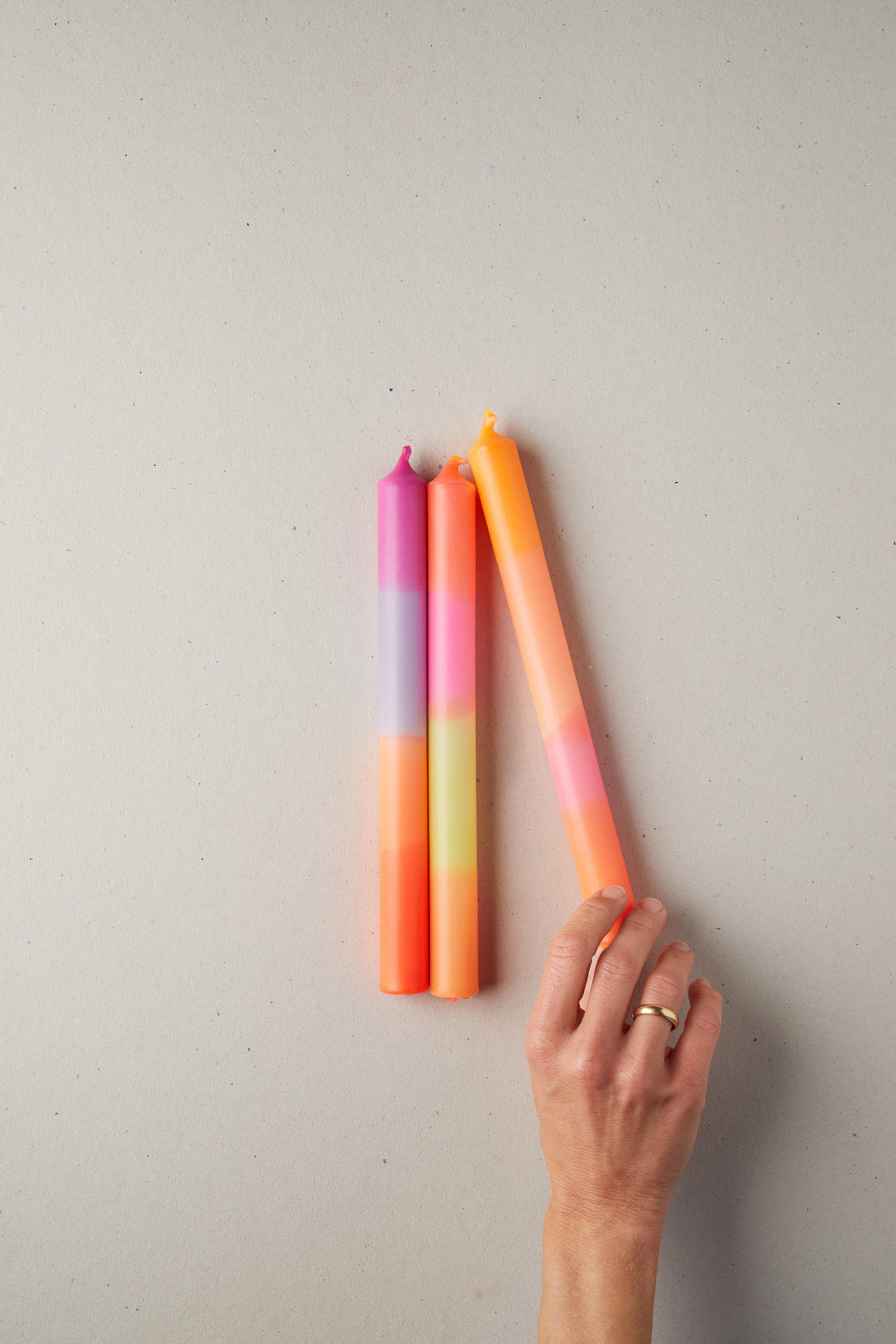 Drei klassische Tafelkerzen – Plejaden - Frau Gold