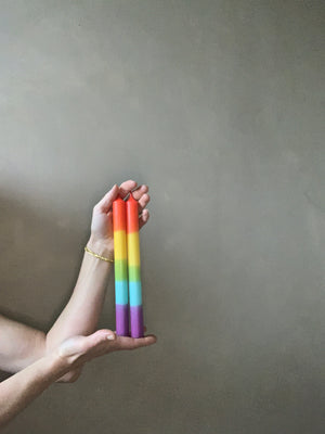Zwei Kerzen – Regenbogen, laut